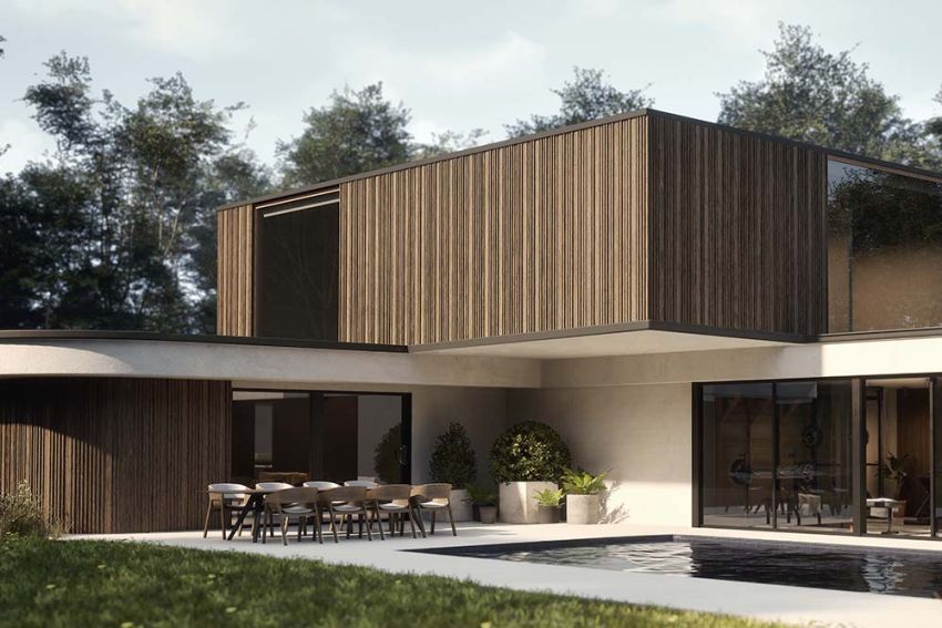 Linarte Wood Design : bardage en aluminium avec l'aspect du bois
